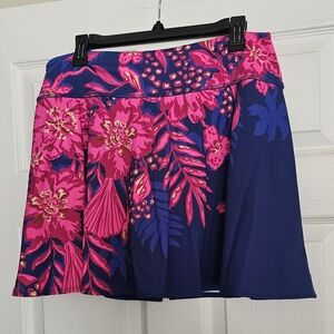 NWT Lilly Pulitzer Pink and Blue Floral Mini Skort Size XL